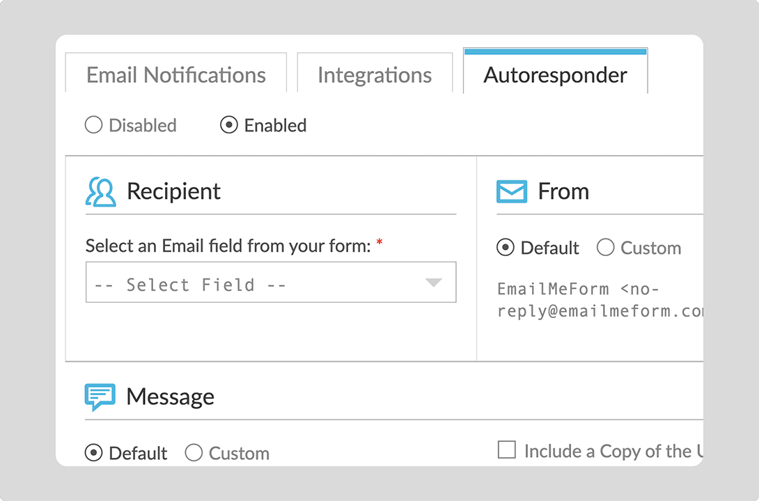 Notification & Autoresponder Settings