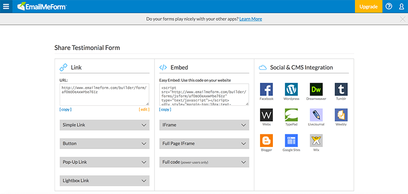 Ways to share your forms