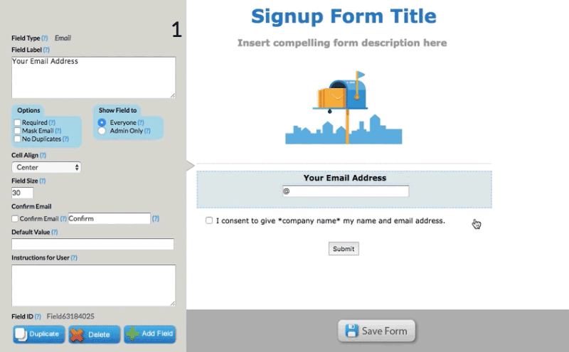additional info under checkbox gdpr forms