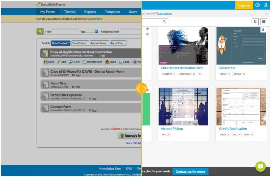 application revamp from feedback form results