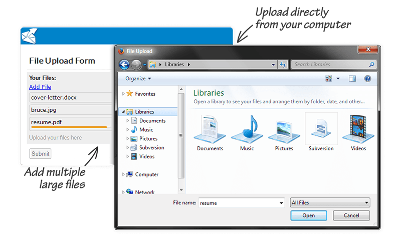 upload multiple files form attributes