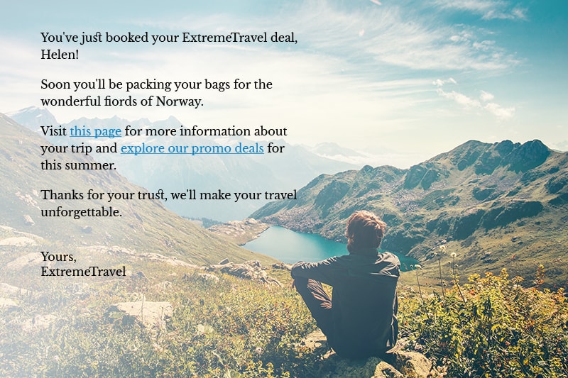 Booking confirmation page customization