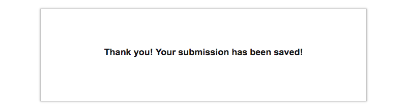 Basic Form Submission Confirmation Page