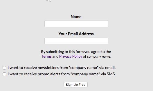unbundle consent on signup forms